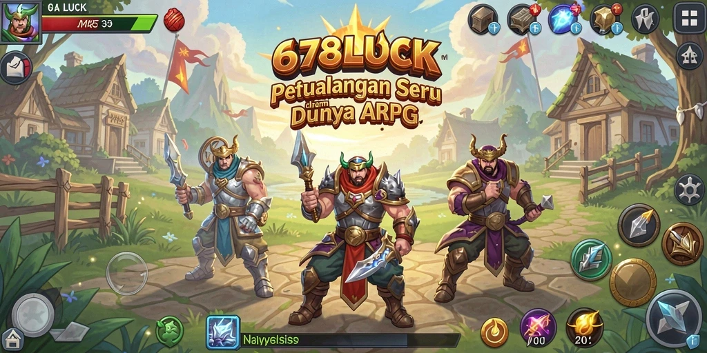 Screenshot menampilkan pertarungan epik dalam 678LUCK ARPG.