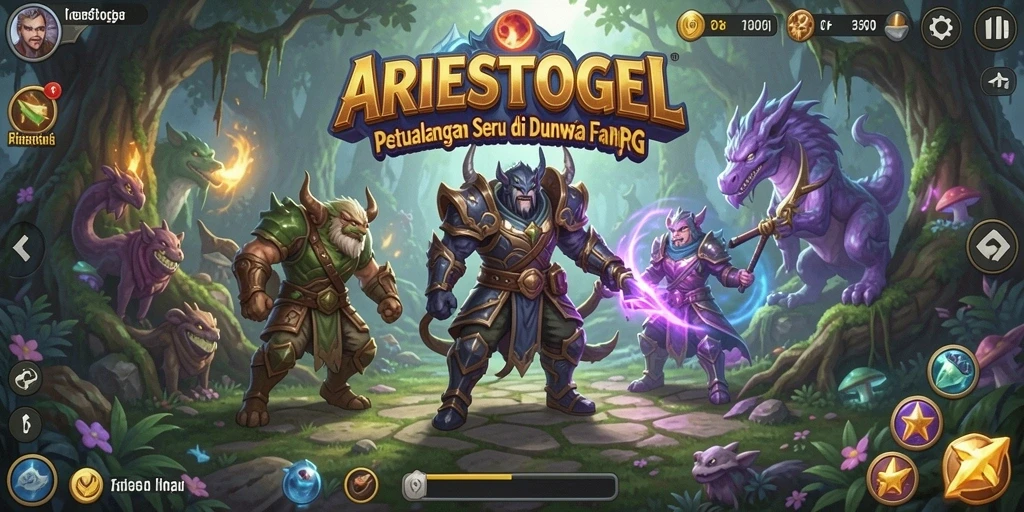 Tampilan gameplay seru ARIESTOGEL di dunia fantasi.