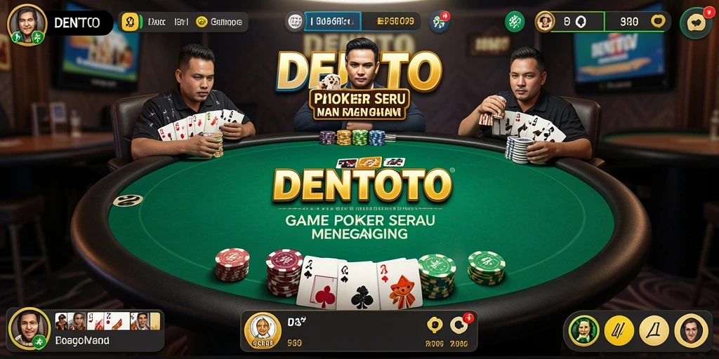 Tampilan gameplay Poker yang seru dan menarik di DENTOTO.