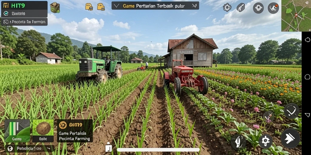 Gameplay HIT9 menampilkan kegiatan pertanian yang menyenangkan dan interaktif.
