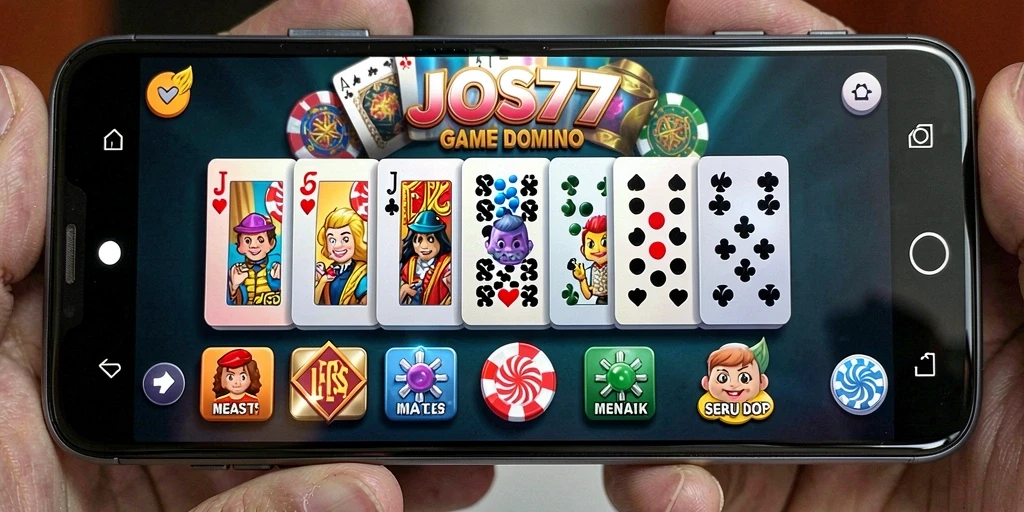 Screenshot utama JOS77 menampilkan gameplay seru permainan Domino.