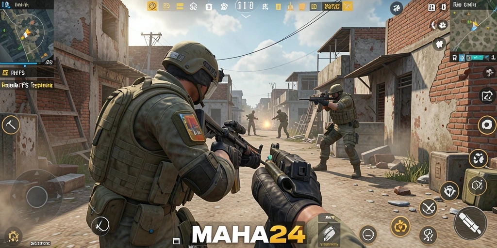 Tampilan gameplay MAHA24 dengan pertempuran seru dan grafis tinggi.