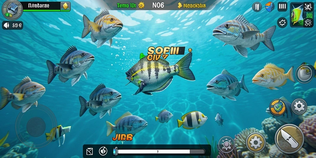 Tampilan gameplay seru dalam permainan Tembak Ikan N06.