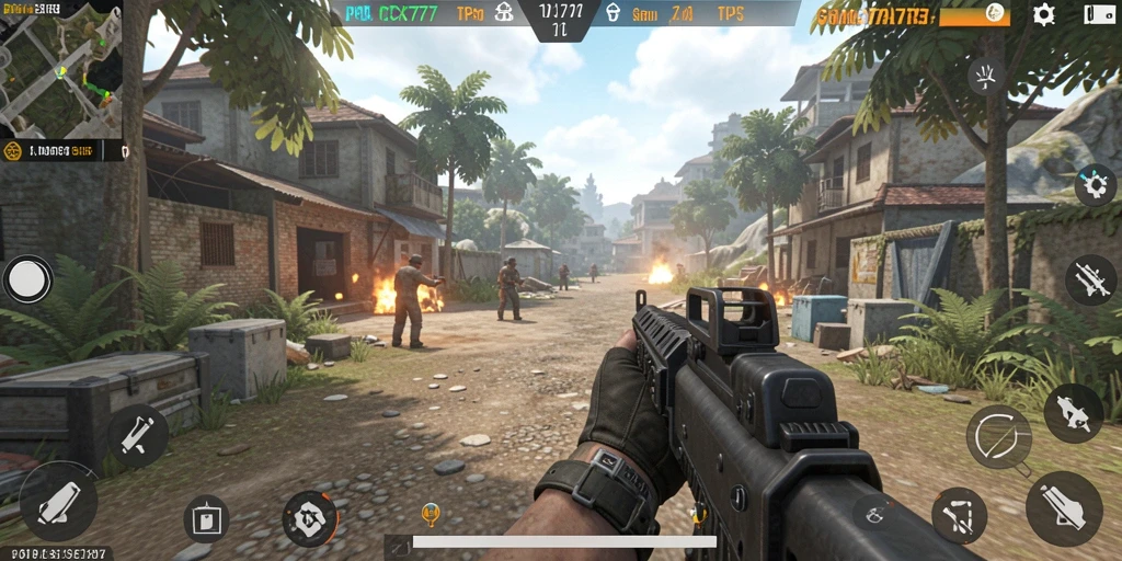 Screenshot gameplay PCX777 menampilkan aksi TPS yang mendebarkan.