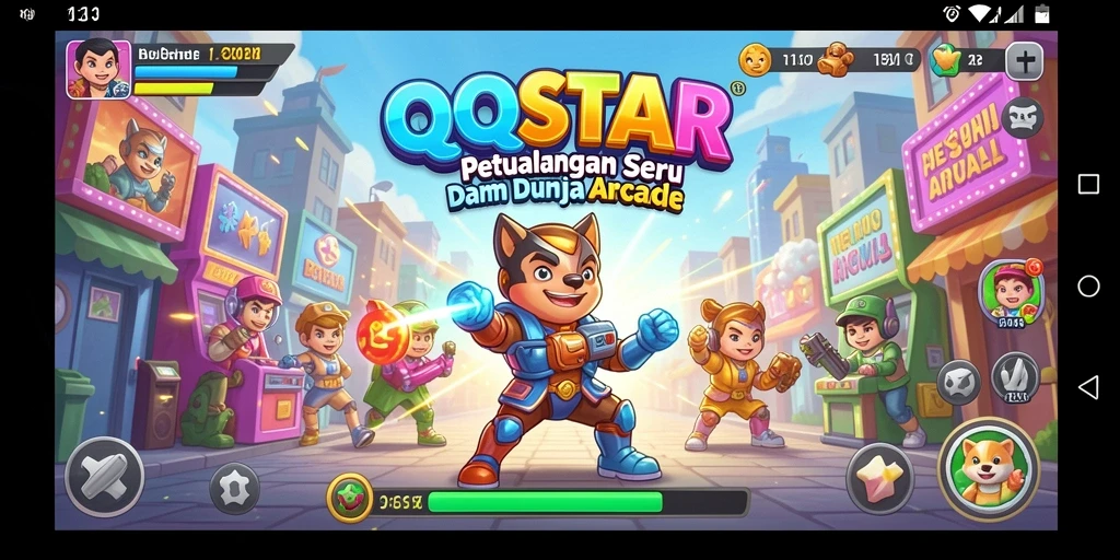 Tampilan permainan QQSTAR yang penuh aksi dan grafis menakjubkan.