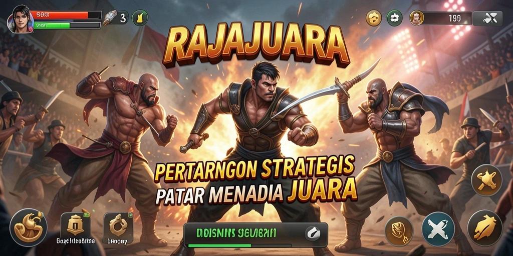 Tangkapan layar menampilkan aksi seru dan strategi dalam RAJAJUARA.