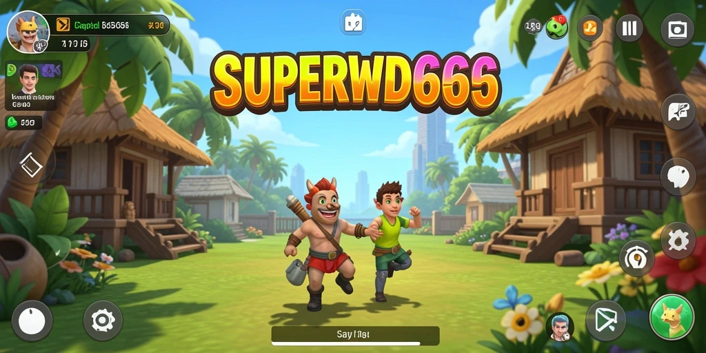 Tampilan gameplay SUPERWD666 yang cerah dan menarik.