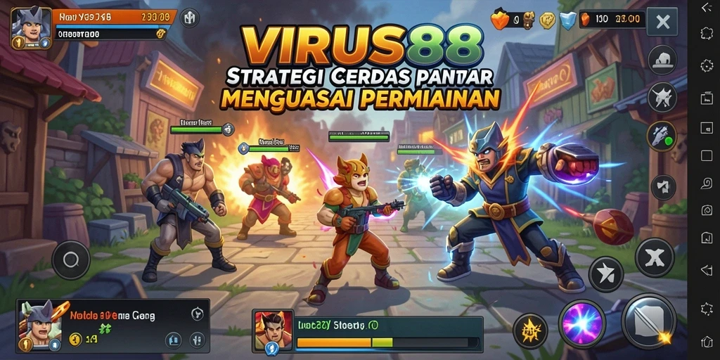 Gameplay strategis yang mendebarkan di VIRUS88 dengan elemen kolaboratif.