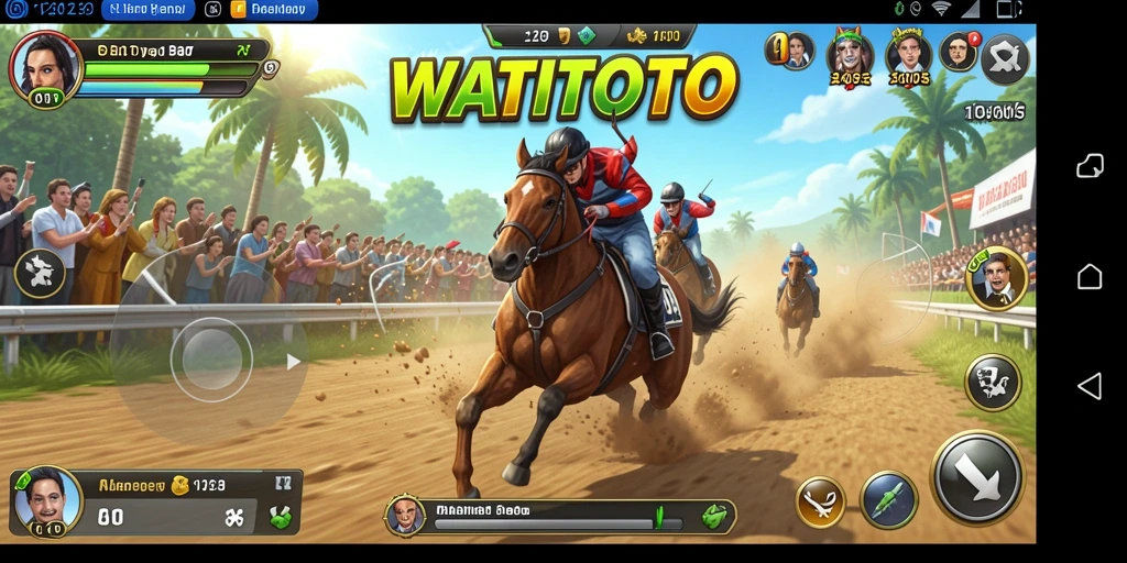 Tangkapan layar dari gameplay <strong>WATITOTO</strong> yang menampilkan aksi balap yang mendebarkan.