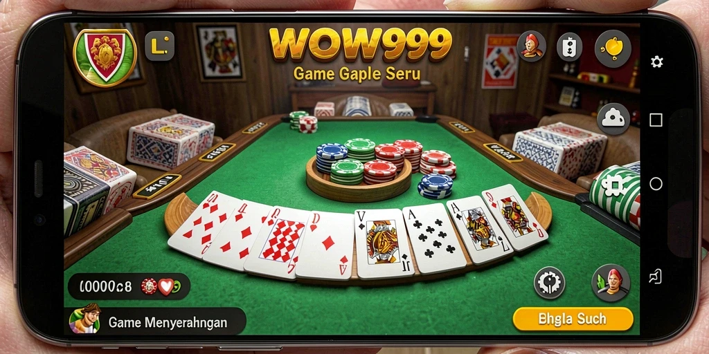 Tampilan menarik dari gameplay Gaple WOW99 yang seru.